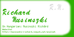 richard musinszki business card